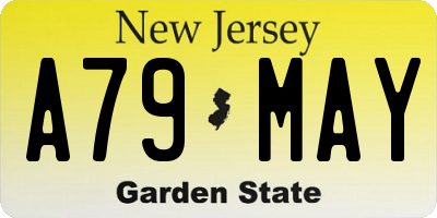 NJ license plate A79MAY