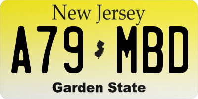 NJ license plate A79MBD
