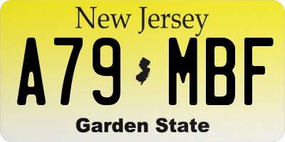 NJ license plate A79MBF