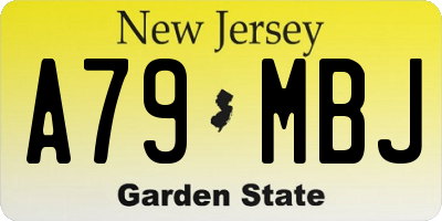 NJ license plate A79MBJ