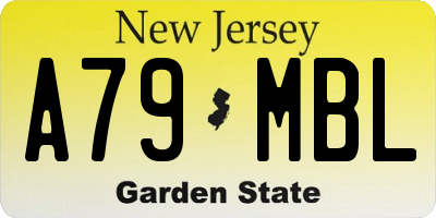 NJ license plate A79MBL