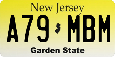 NJ license plate A79MBM
