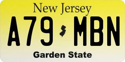 NJ license plate A79MBN