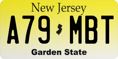 NJ license plate A79MBT