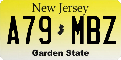NJ license plate A79MBZ