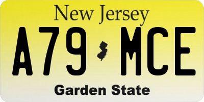 NJ license plate A79MCE