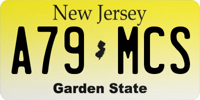 NJ license plate A79MCS