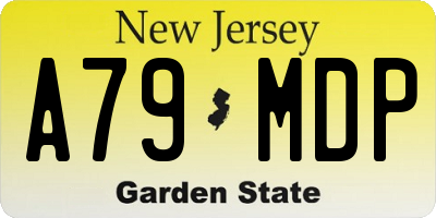 NJ license plate A79MDP