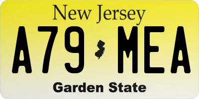 NJ license plate A79MEA