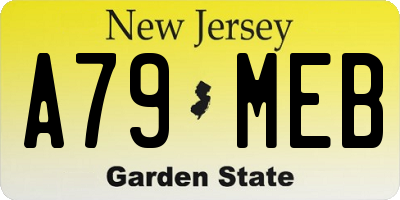 NJ license plate A79MEB