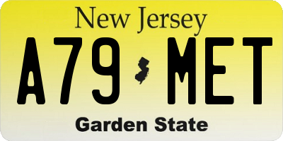 NJ license plate A79MET