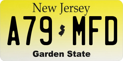 NJ license plate A79MFD