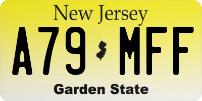 NJ license plate A79MFF
