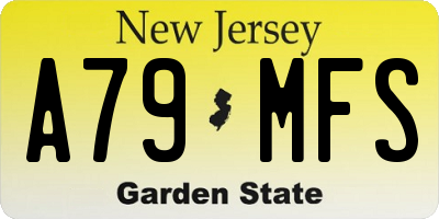 NJ license plate A79MFS