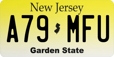 NJ license plate A79MFU