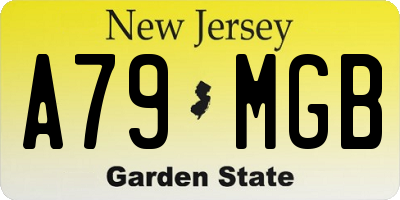 NJ license plate A79MGB