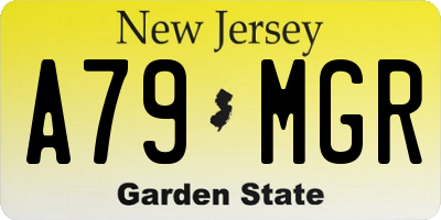 NJ license plate A79MGR