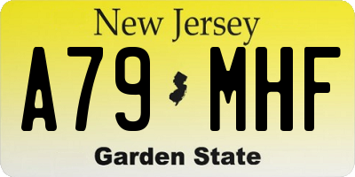 NJ license plate A79MHF