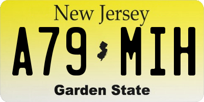 NJ license plate A79MIH