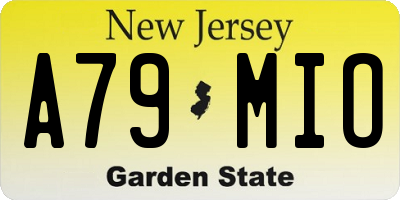 NJ license plate A79MIO