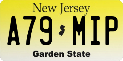 NJ license plate A79MIP