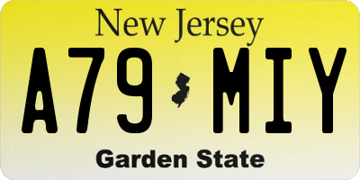 NJ license plate A79MIY
