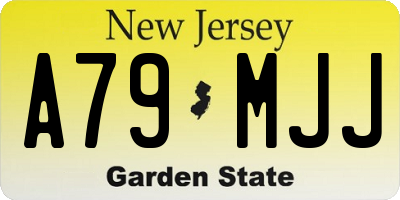 NJ license plate A79MJJ