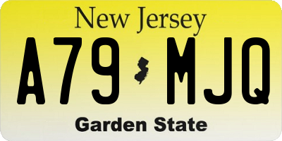 NJ license plate A79MJQ