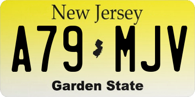 NJ license plate A79MJV