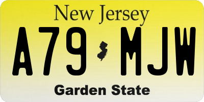 NJ license plate A79MJW