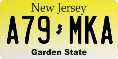 NJ license plate A79MKA