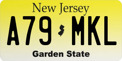 NJ license plate A79MKL