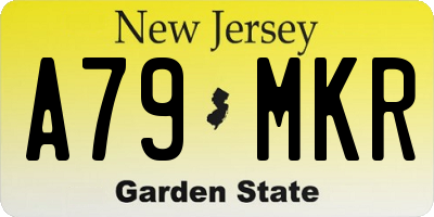 NJ license plate A79MKR