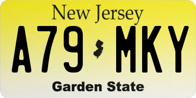NJ license plate A79MKY