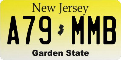 NJ license plate A79MMB