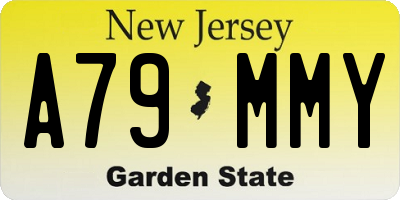 NJ license plate A79MMY