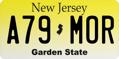 NJ license plate A79MOR