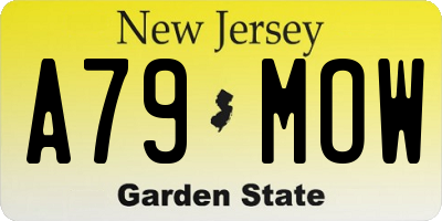 NJ license plate A79MOW