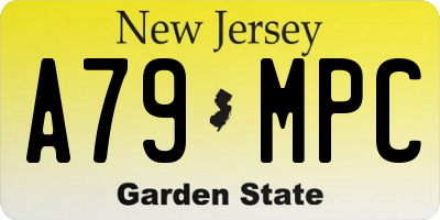 NJ license plate A79MPC