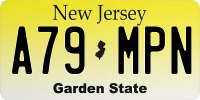 NJ license plate A79MPN