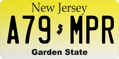 NJ license plate A79MPR