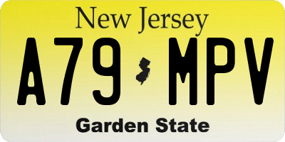 NJ license plate A79MPV