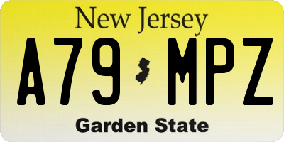 NJ license plate A79MPZ