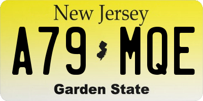 NJ license plate A79MQE