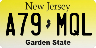 NJ license plate A79MQL