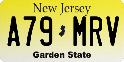 NJ license plate A79MRV
