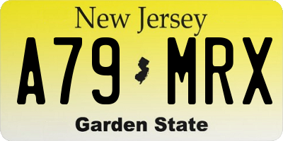 NJ license plate A79MRX
