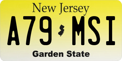NJ license plate A79MSI