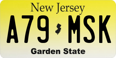 NJ license plate A79MSK