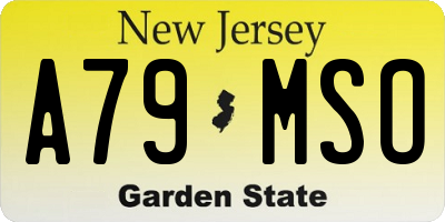 NJ license plate A79MSO